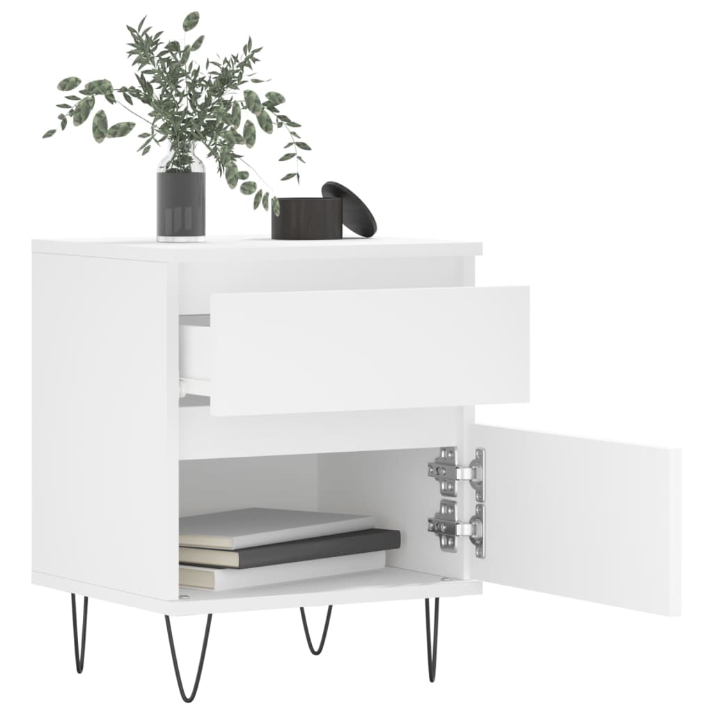 Bedside Cabinets 40x35x50 cm Engineered Wood White