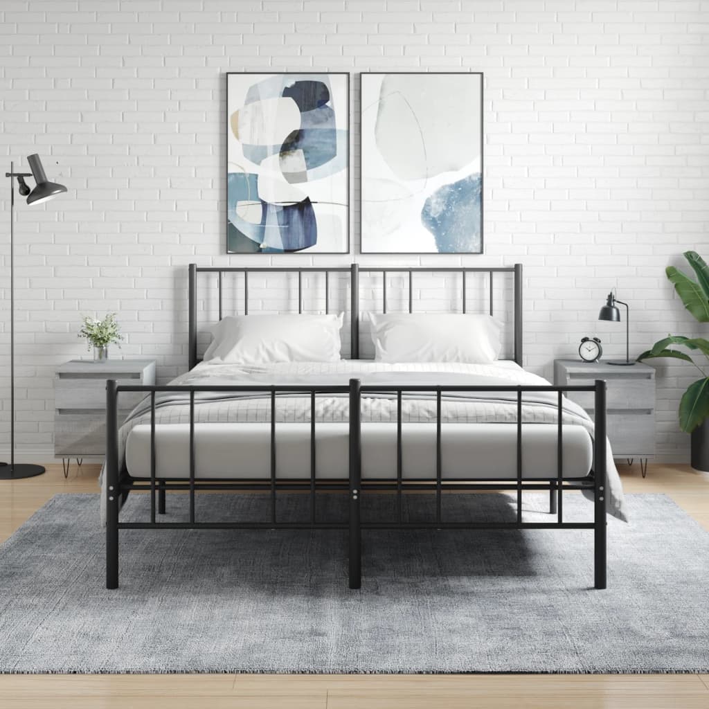 Bedside Cabinets 40x35x50 cm Engineered Wood Grey sonoma