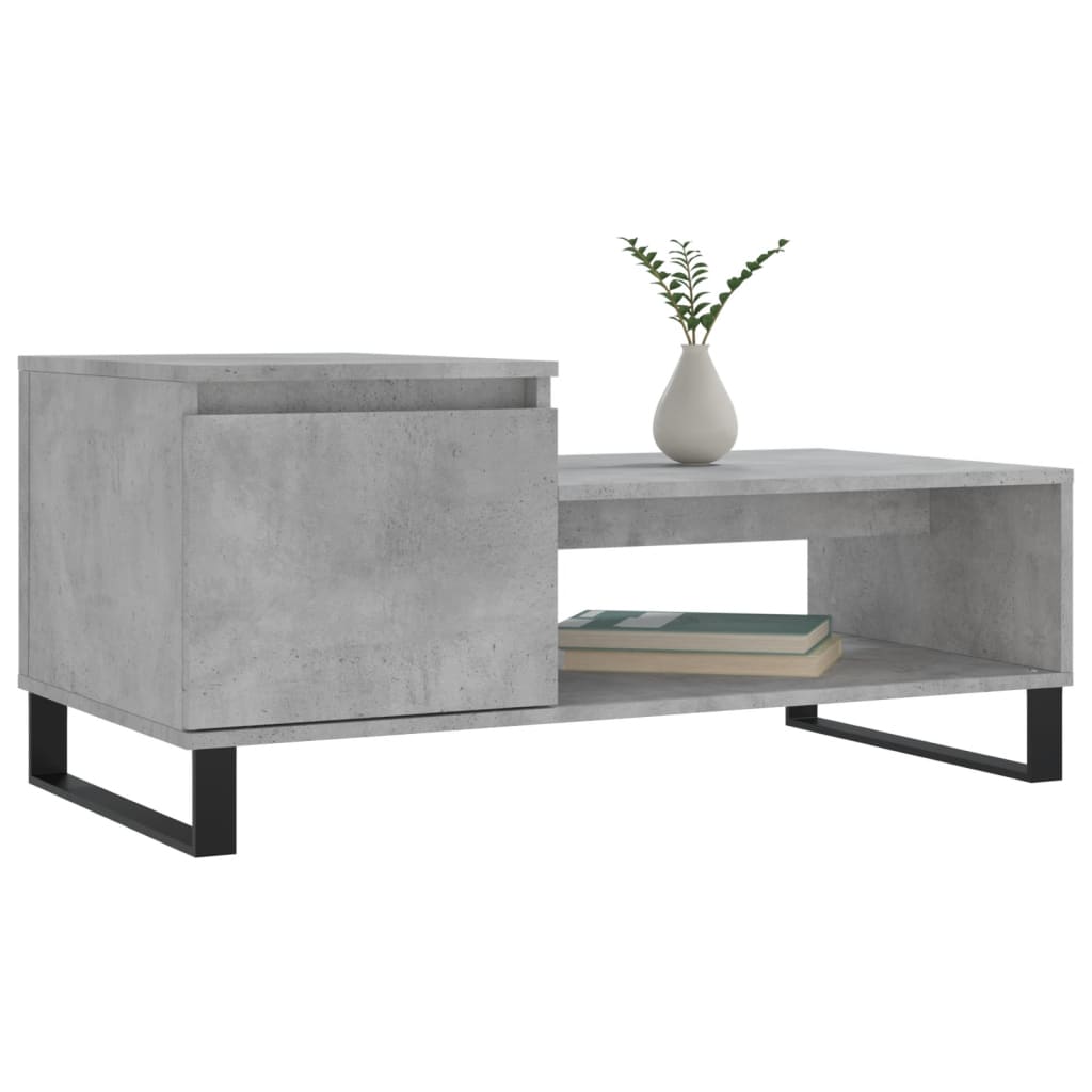 vidaXL Coffee Table Concrete Grey 100x50x45 cm Engineered Wood