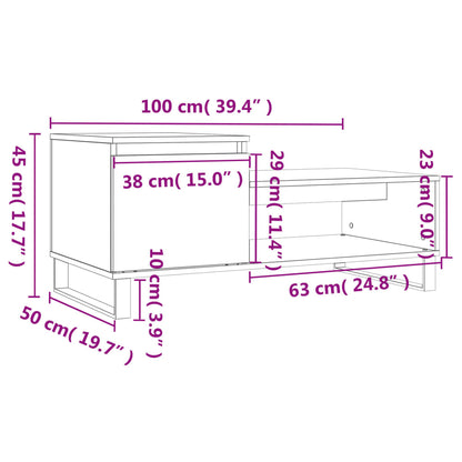 vidaXL Coffee Table Concrete Grey 100x50x45 cm Engineered Wood