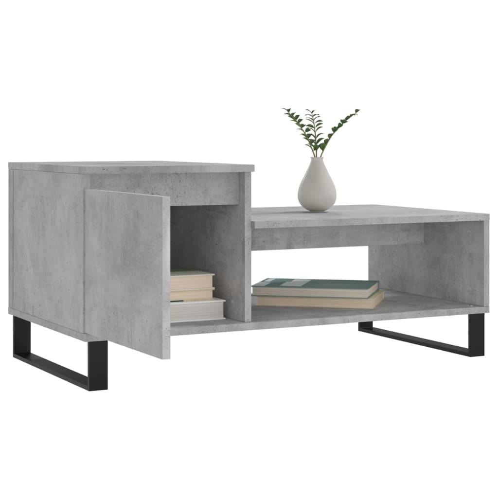 vidaXL Coffee Table Concrete Grey 100x50x45 cm Engineered Wood