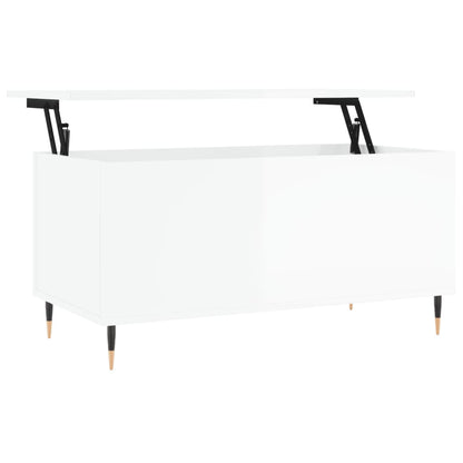 Coffee Table 90x44,5x45 cm Engineered Wood High gloss white