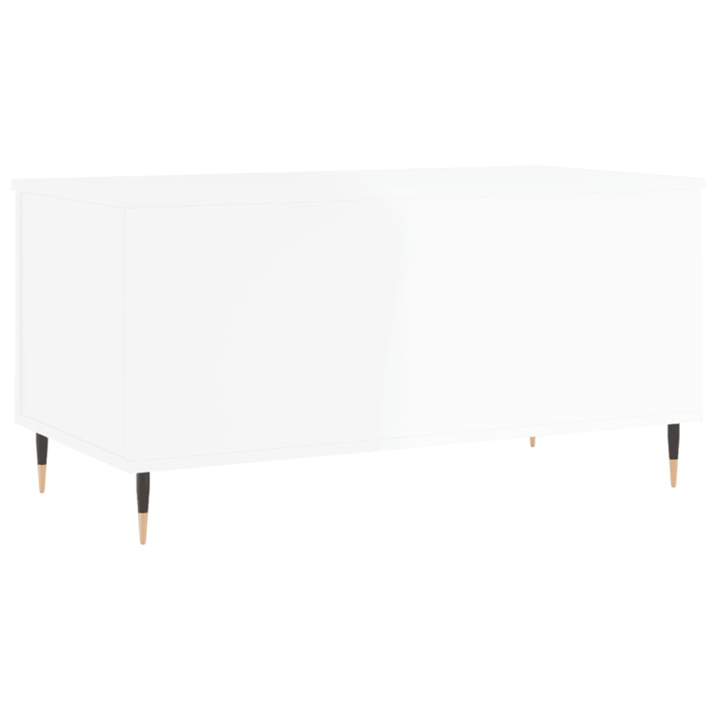 Coffee Table 90x44,5x45 cm Engineered Wood High gloss white