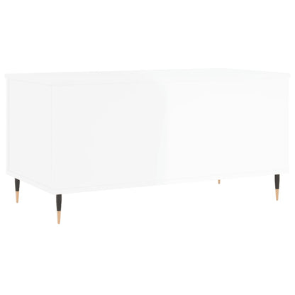 Coffee Table 90x44,5x45 cm Engineered Wood High gloss white