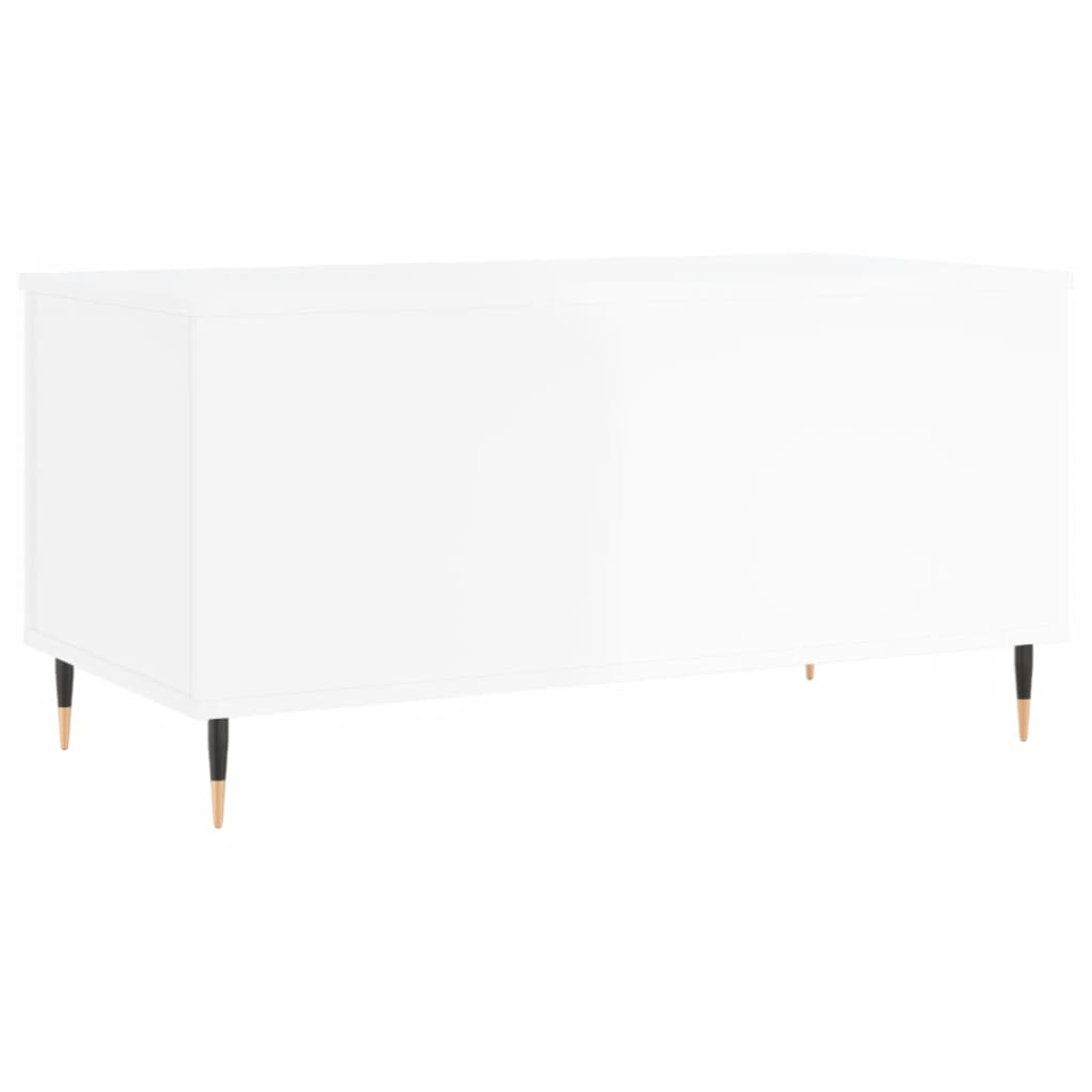 Coffee Table 90x44,5x45 cm Engineered Wood High gloss white