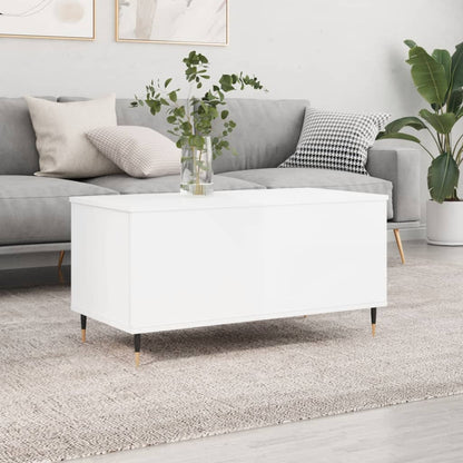 Coffee Table 90x44,5x45 cm Engineered Wood High gloss white