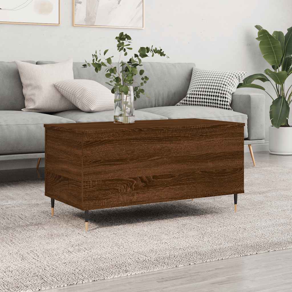 Coffee Table 90x44,5x45 cm Engineered Wood Brown oak