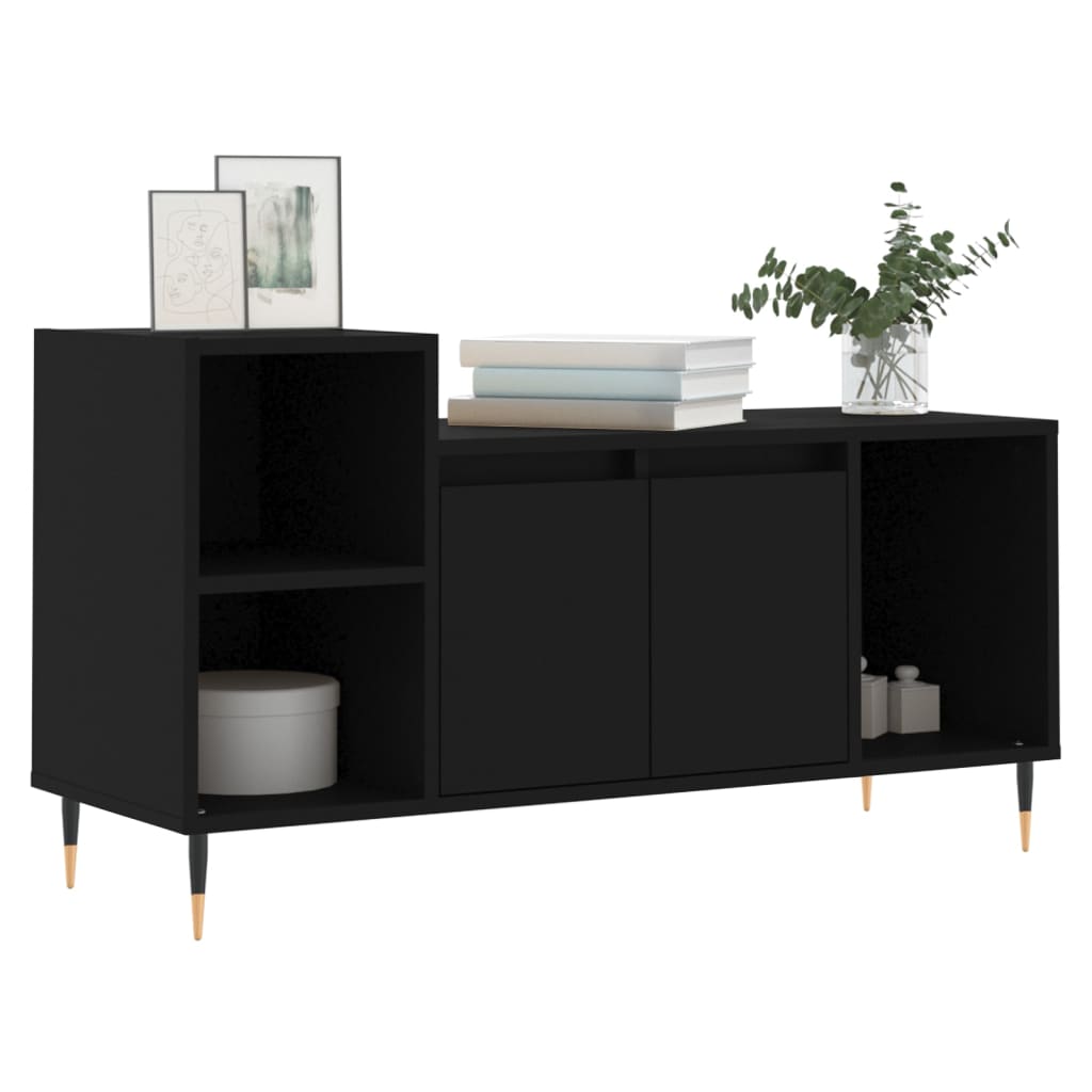 vidaXL TV Cabinet Black 100x35x55 cm Engineered Wood