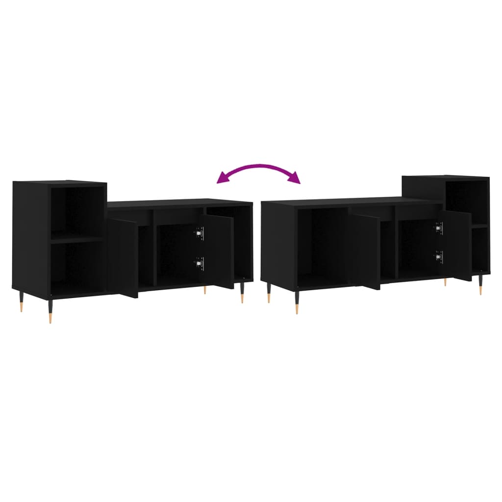 vidaXL TV Cabinet Black 100x35x55 cm Engineered Wood