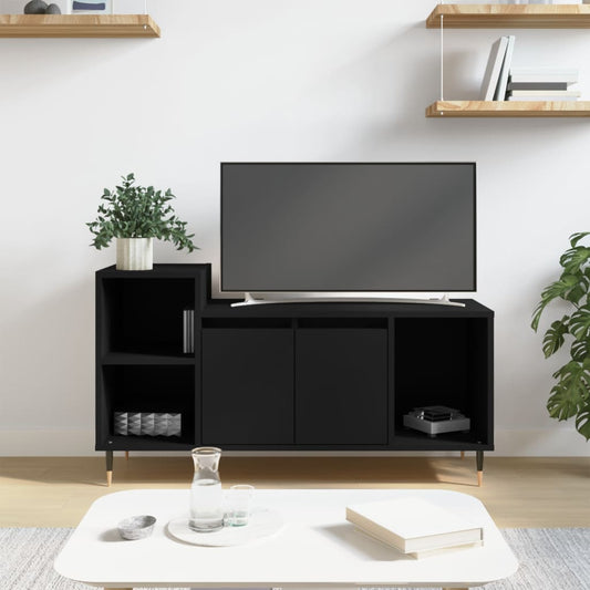 vidaXL TV Cabinet Black 100x35x55 cm Engineered Wood