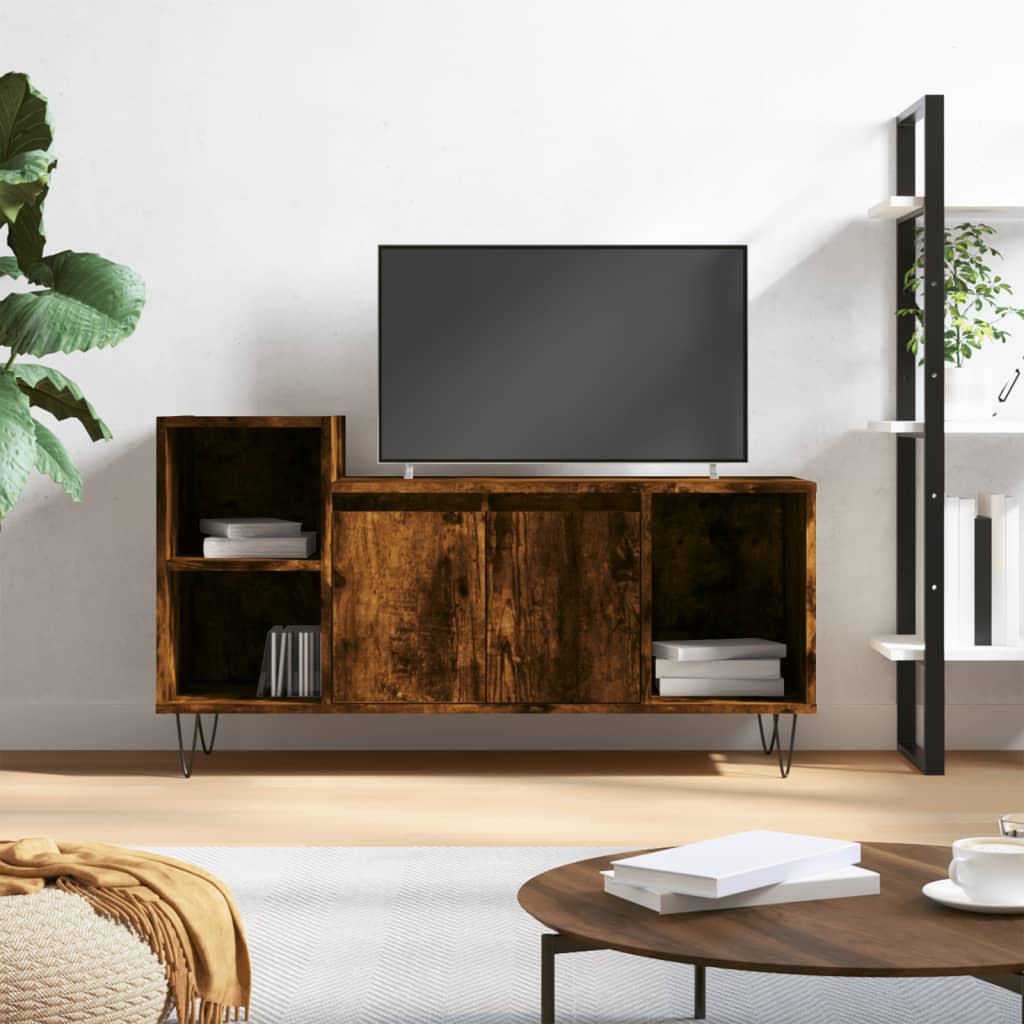 vidaXL TV Cabinet Smoked Oak 100x35x55 cm Engineered Wood