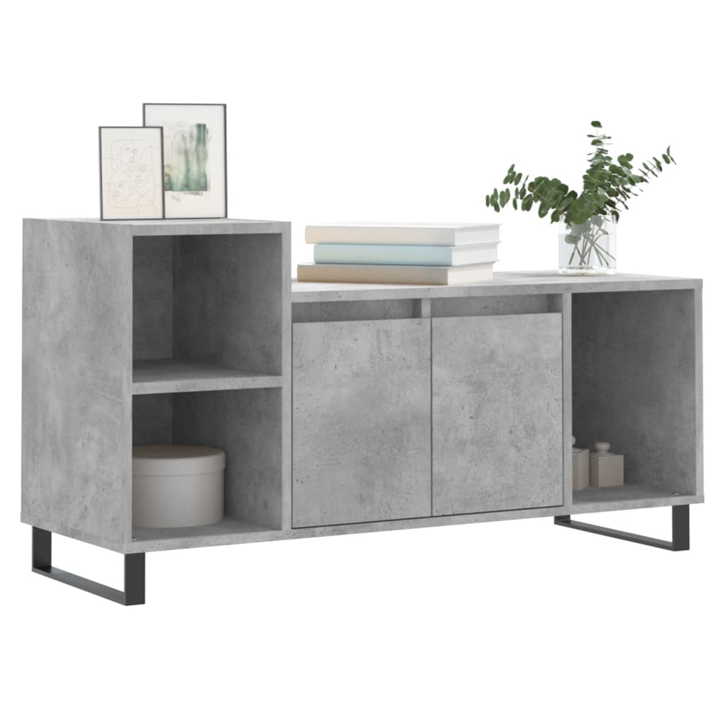 vidaXL TV Cabinet Concrete Grey 100x35x55 cm Engineered Wood