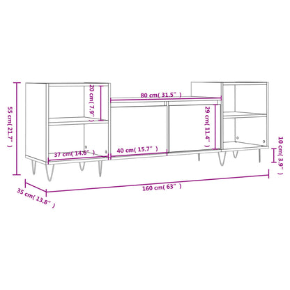 vidaXL TV Cabinet White 160x35x55 cm Engineered Wood