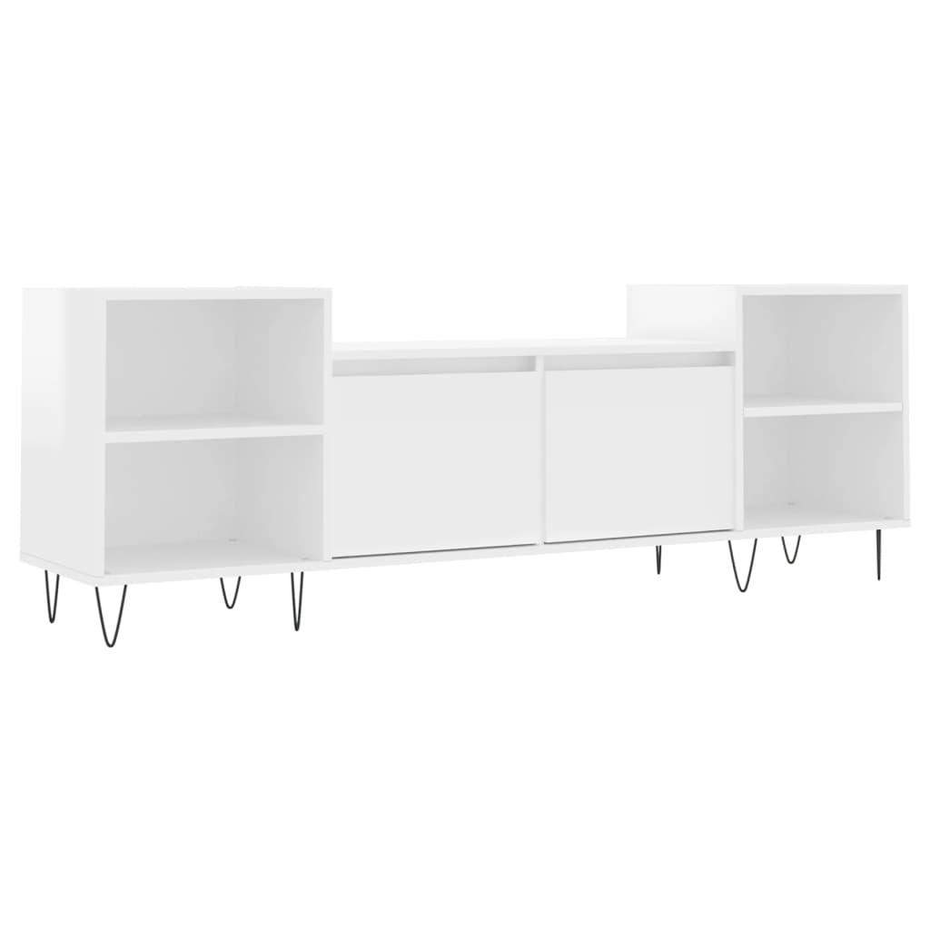 vidaXL TV Cabinet High Gloss White 160x35x55 cm Engineered Wood