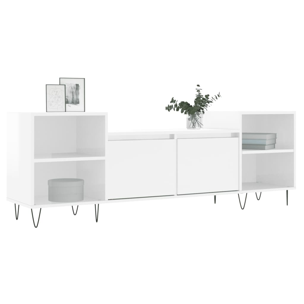 vidaXL TV Cabinet High Gloss White 160x35x55 cm Engineered Wood