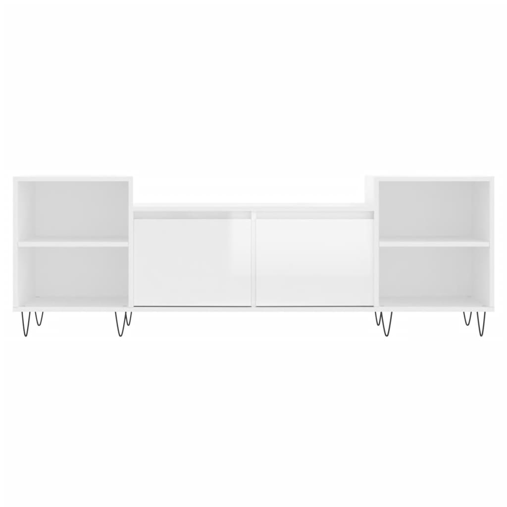 vidaXL TV Cabinet High Gloss White 160x35x55 cm Engineered Wood