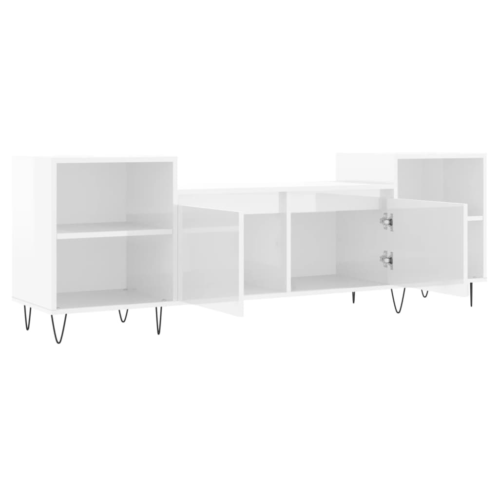 vidaXL TV Cabinet High Gloss White 160x35x55 cm Engineered Wood