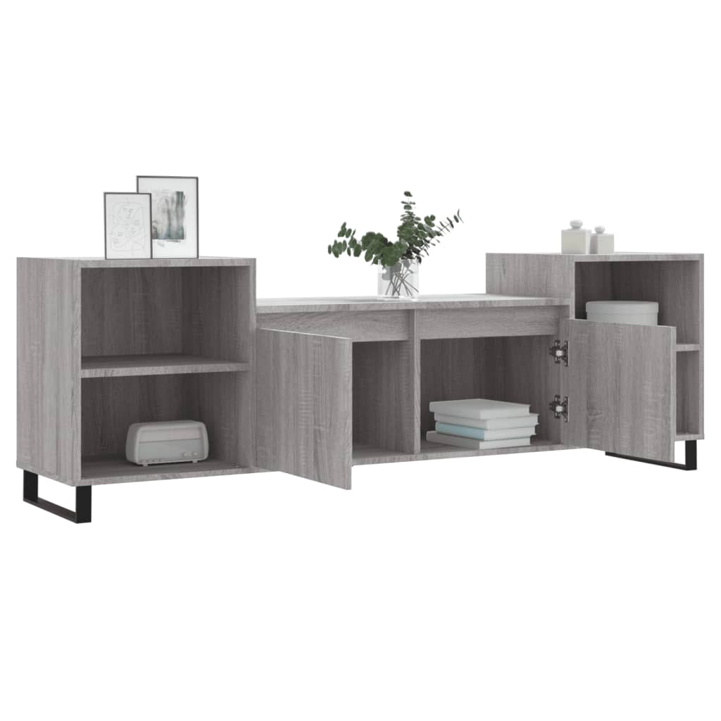 vidaXL TV Cabinet Grey Sonoma 160x35x55 cm Engineered Wood