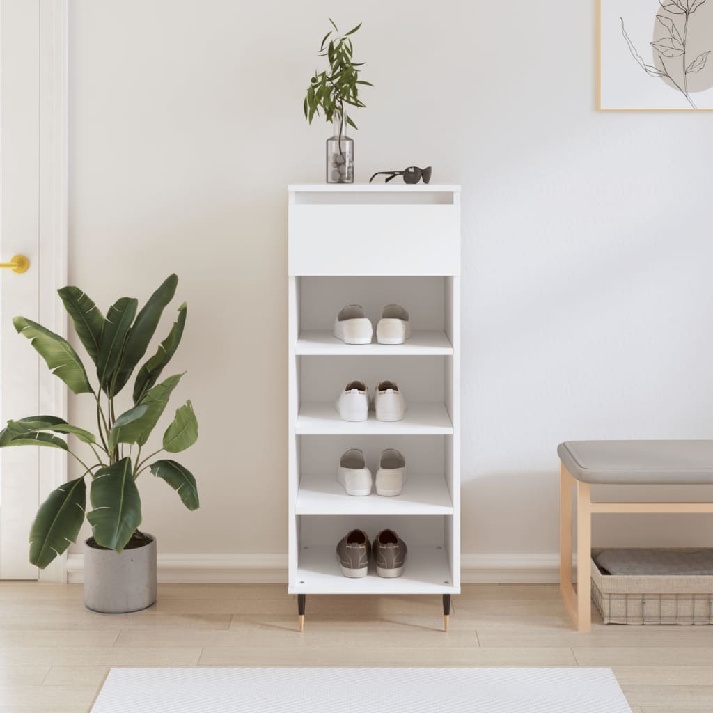 vidaXL Shoe Cabinet White 40x36x105 cm Engineered Wood