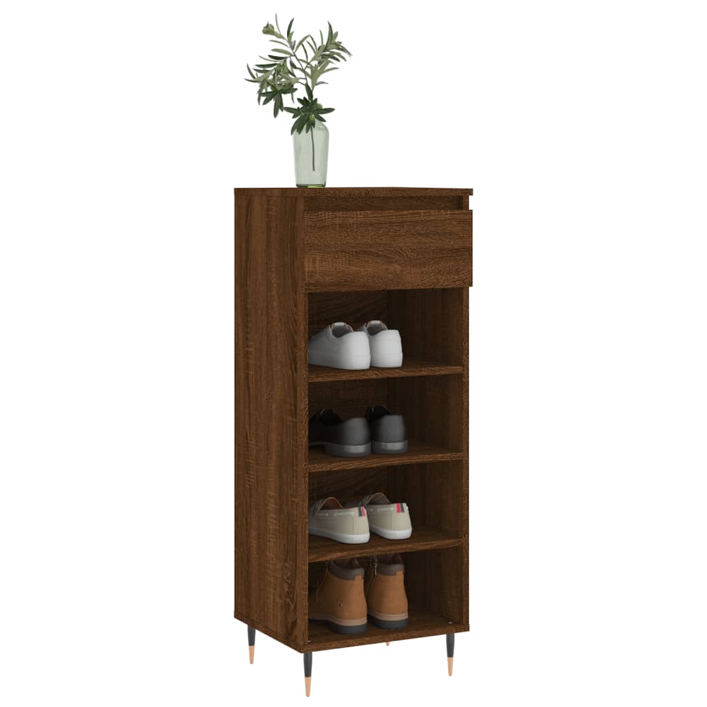 vidaXL Shoe Cabinet Brown Oak 40x36x105 cm Engineered Wood