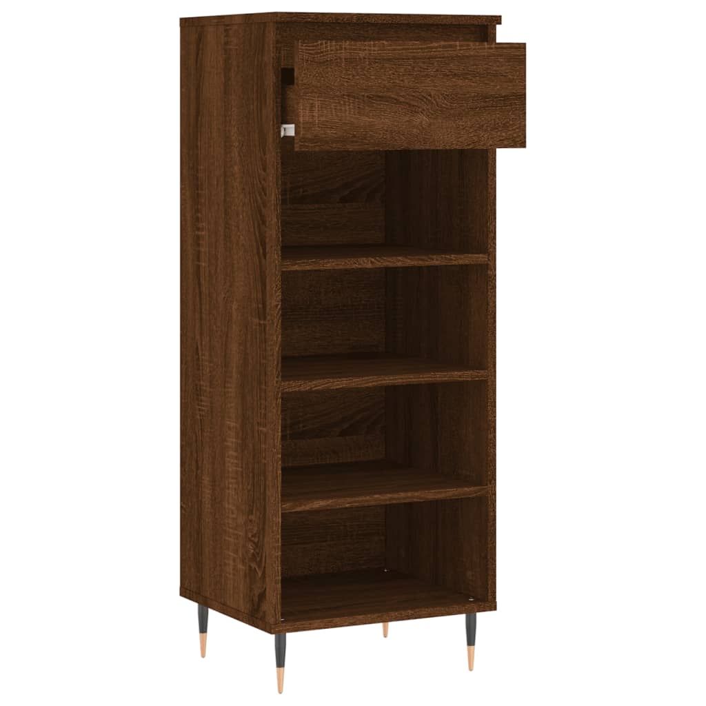 vidaXL Shoe Cabinet Brown Oak 40x36x105 cm Engineered Wood