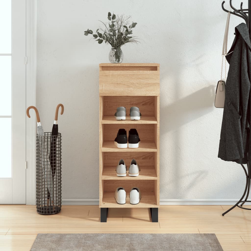 vidaXL Shoe Cabinet Sonoma Oak 40x36x105 cm Engineered Wood