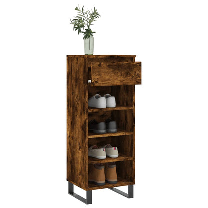 vidaXL Shoe Cabinet Smoked Oak 40x36x105 cm Engineered Wood