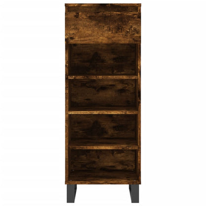 vidaXL Shoe Cabinet Smoked Oak 40x36x105 cm Engineered Wood