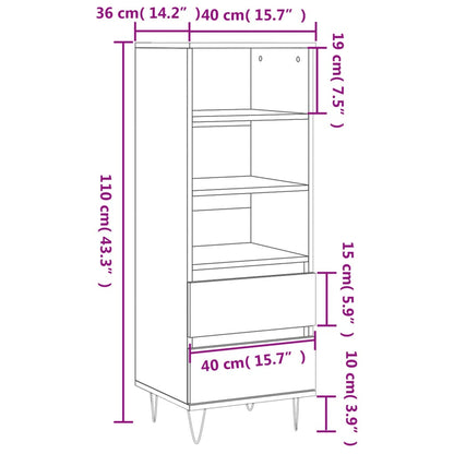 vidaXL Highboard White 40x36x110 cm Engineered Wood