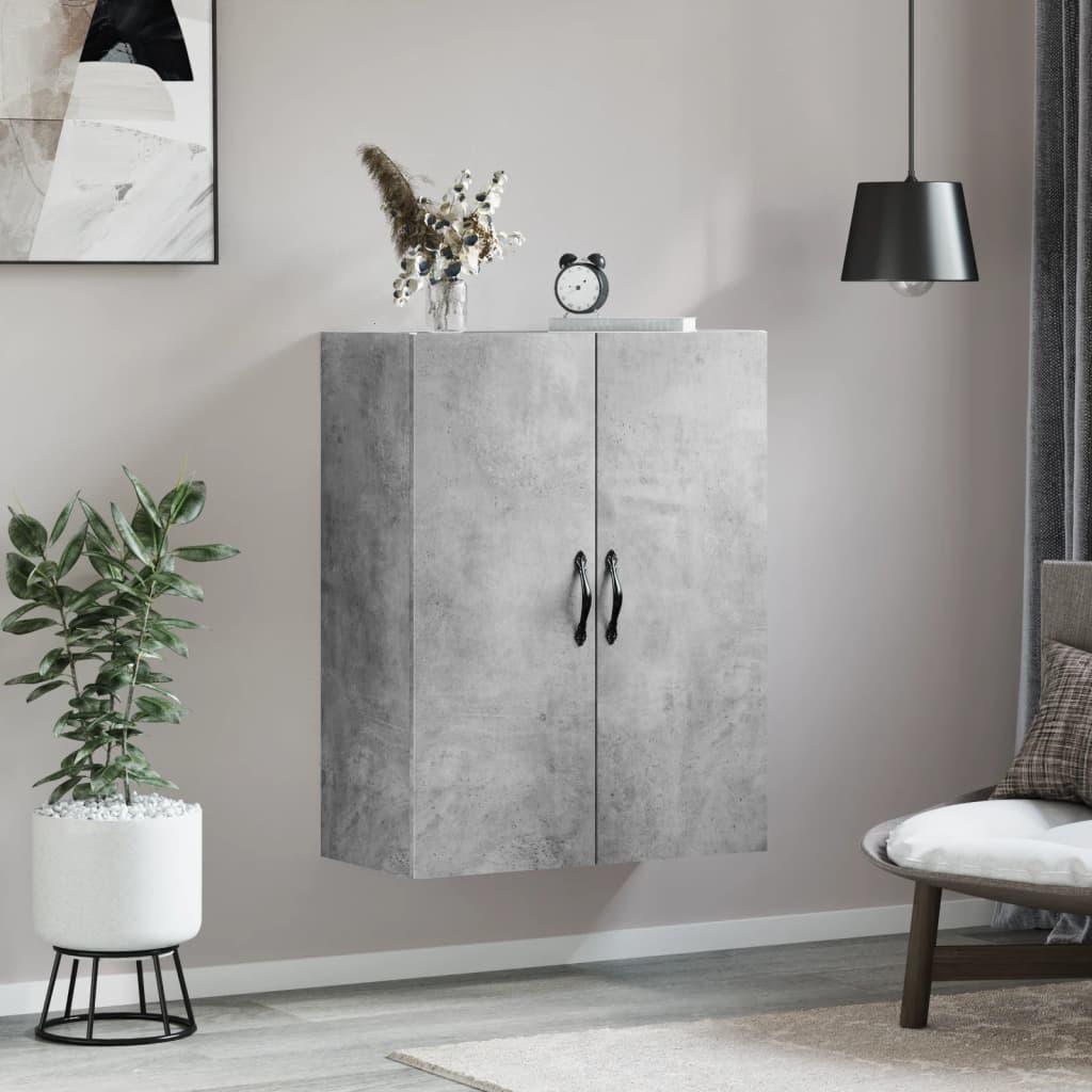 vidaXL Wall Mounted Cabinet Concrete Grey 69.5x34x90 cm Engineered Wood