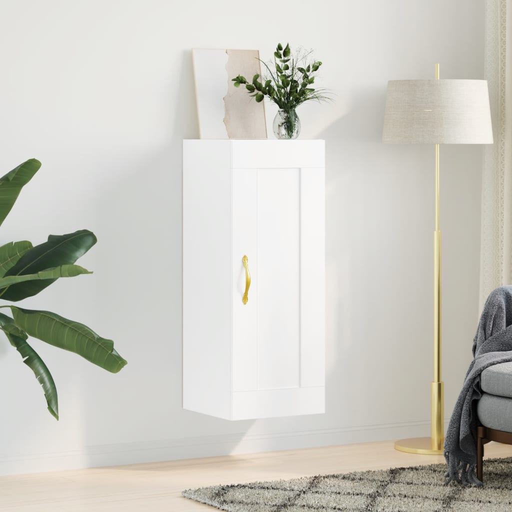 Wall Mounted Cabinet 34,5x34x90 cm Engineered Wood White