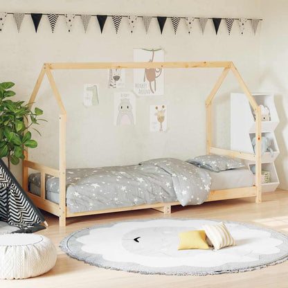 Kids Bed Frame Solid Wood Pine Natural 80 cm 200 cm