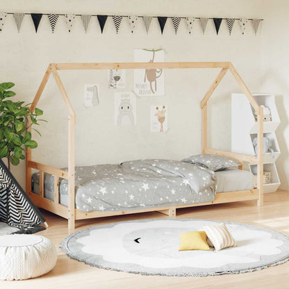 Kids Bed Frame Solid Wood Pine Natural 90 cm 200 cm