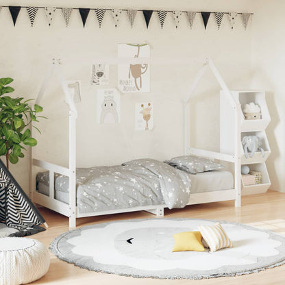 Kids Bed Frame Solid Wood Pine White 80 cm 160 cm