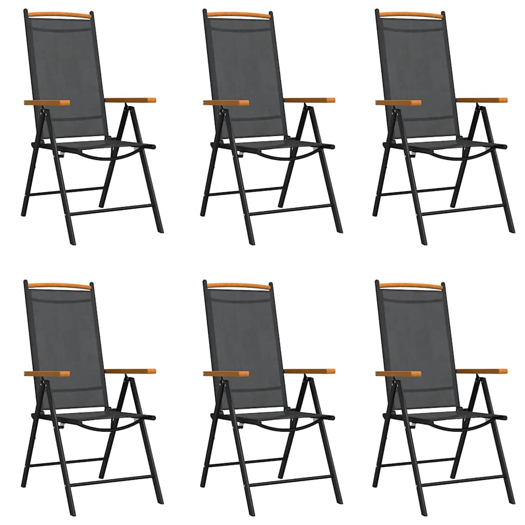 vidaXL 7 Piece Garden Dining Set Black Aluminium 3