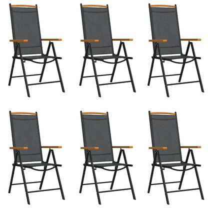 vidaXL 7 Piece Garden Dining Set Black Aluminium 3
