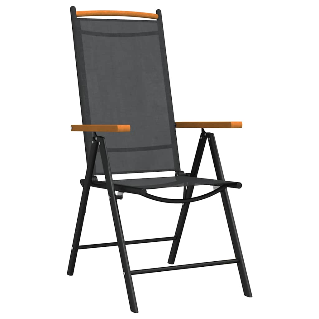 vidaXL 7 Piece Garden Dining Set Black Aluminium 4
