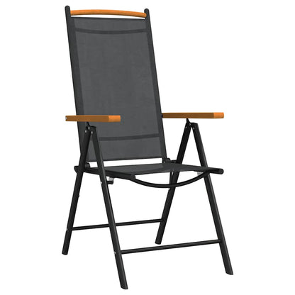 vidaXL 7 Piece Garden Dining Set Black Aluminium 4