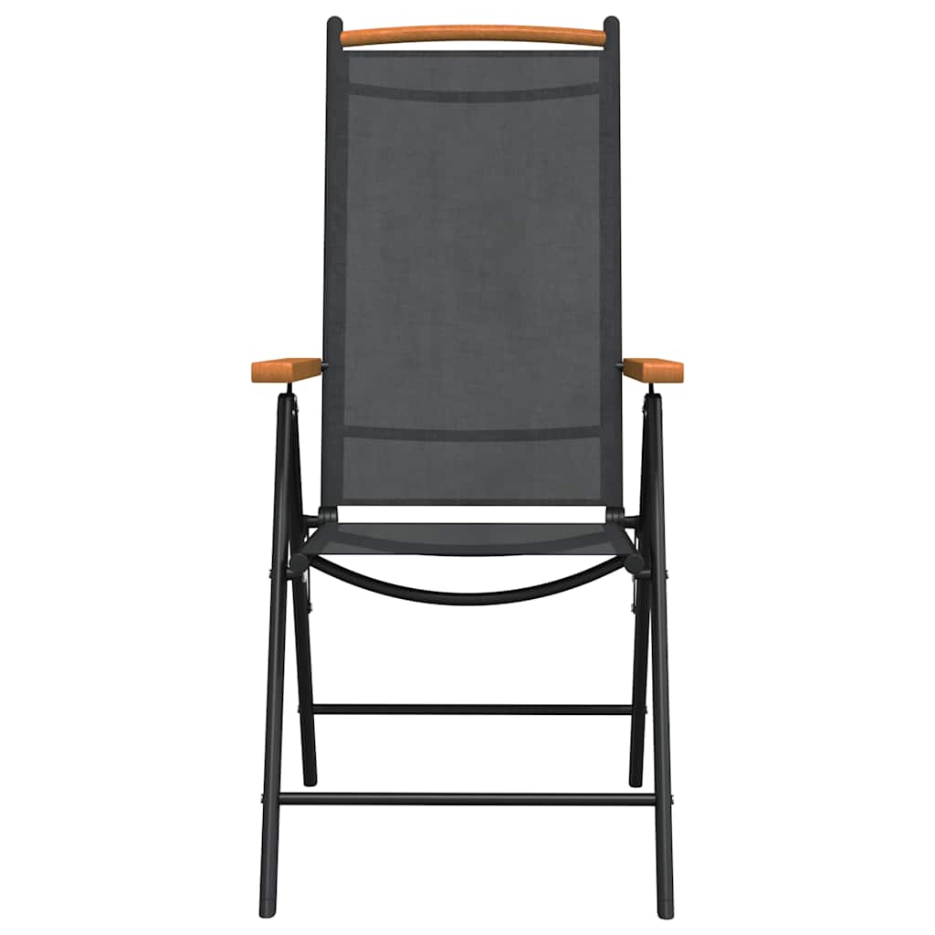vidaXL 7 Piece Garden Dining Set Black Aluminium 5