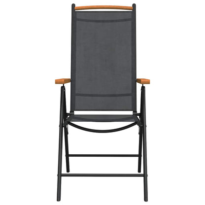 vidaXL 7 Piece Garden Dining Set Black Aluminium 5