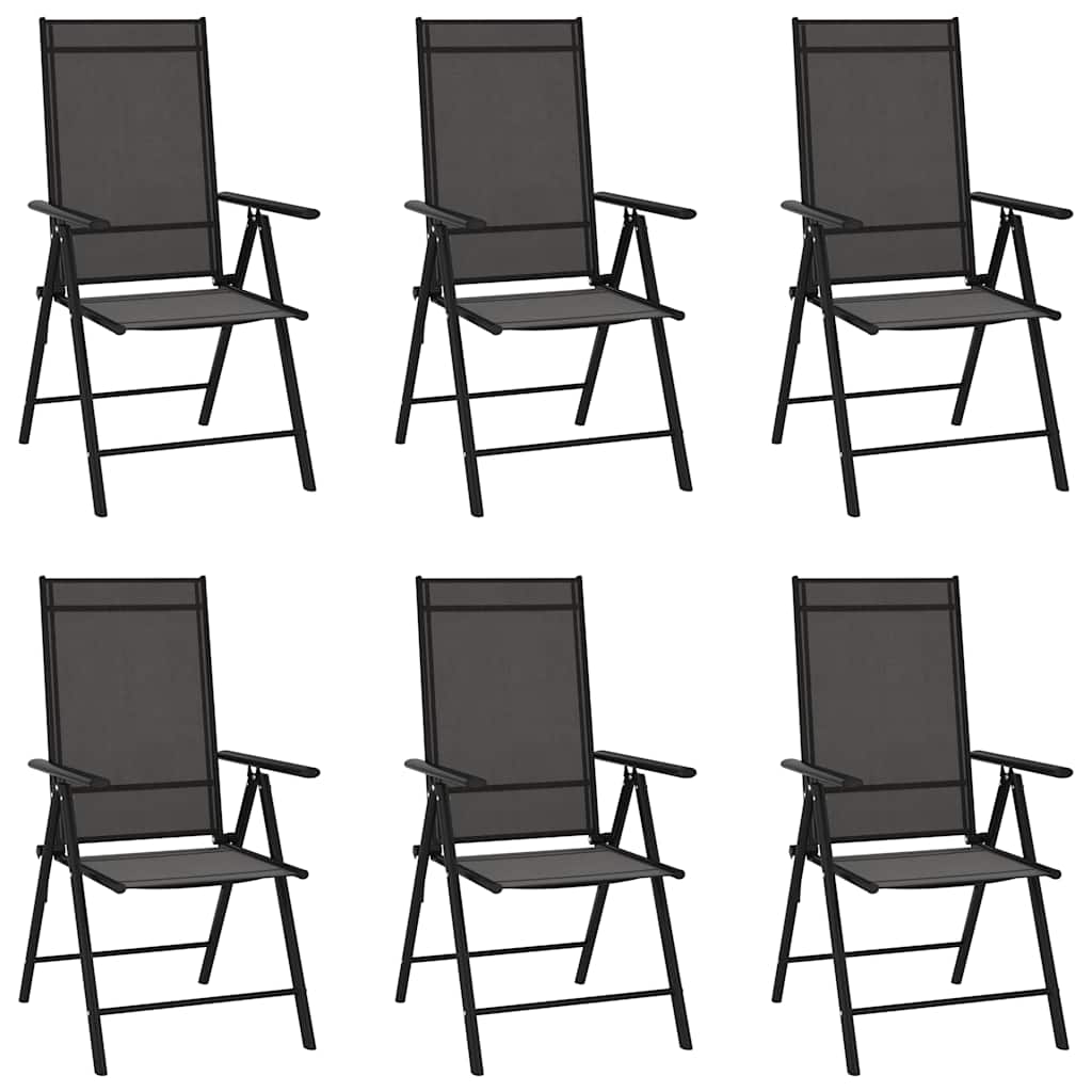 vidaXL 7 Piece Garden Dining Set Black Aluminium 3