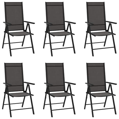 vidaXL 7 Piece Garden Dining Set Black Aluminium 3