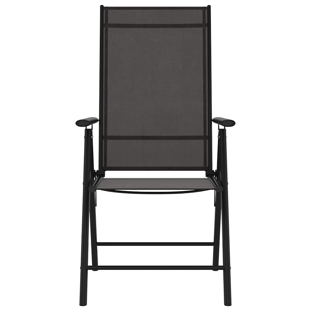 vidaXL 7 Piece Garden Dining Set Black Aluminium 5