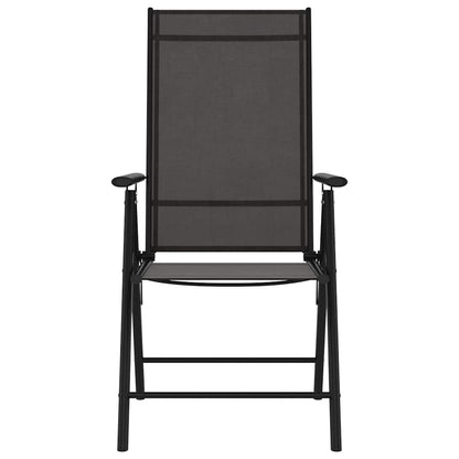 vidaXL 7 Piece Garden Dining Set Black Aluminium 5