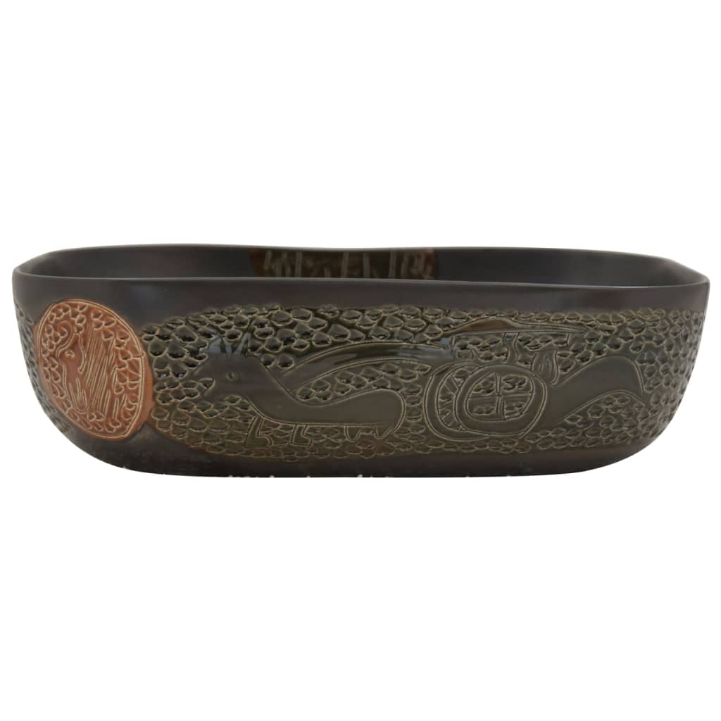 Countertop Basin Rectangular 48x37.5x13.5 cm Ceramic Black
