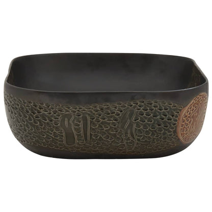 Countertop Basin Rectangular 48x37.5x13.5 cm Ceramic Black