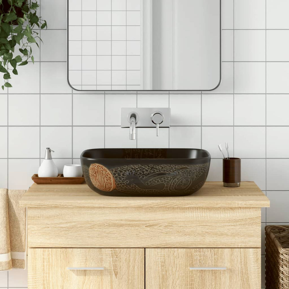 vidaXL Countertop Basin Rectangular 48x37.5x13.5 cm Ceramic