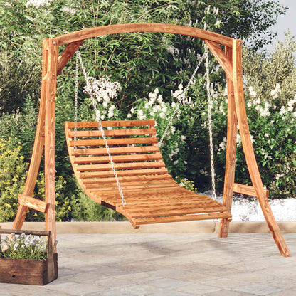 vidaXL Swing Bed Solid Wood Spruce with Teak Finish 1