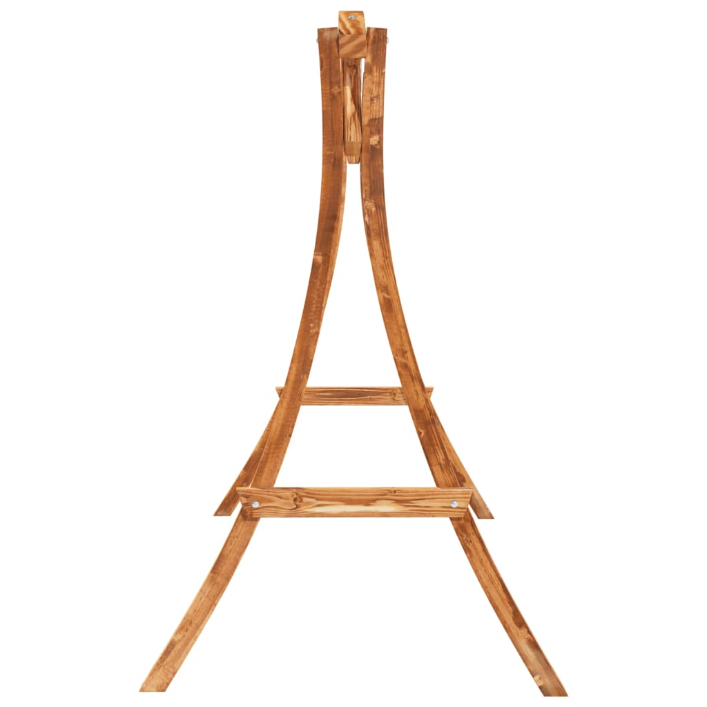 vidaXL Swing Bench Solid Wood Spruce with Teak Finish 6