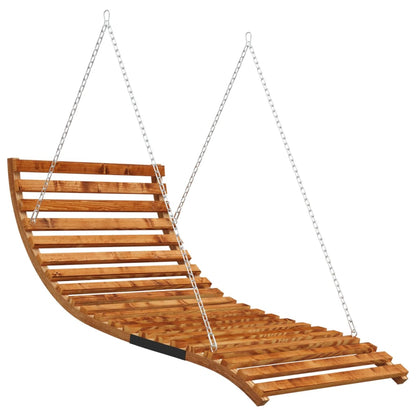 vidaXL Swing Bed with Canopy Solid Wood Spruce with Teak Finish 3